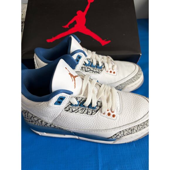 Nike Air Jordan 3 Retro “Wizards” — Iconic White & Blue — Youth 5Y / Women’s 6.5 - Picture 6 of 8